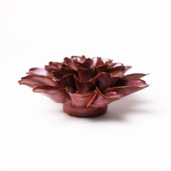 Chive Japan 2 in. H X 4.5 in. L Glazed Rust Ceramic Daisy Wall Flower