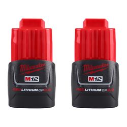 Milwaukee M12 REDLITHIUM 2 Ah Lithium-Ion Battery 2 pc