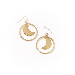 Matr Boomie Diya Women's Crescent Gold Earrings
