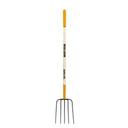 True Temper 5 Tine Steel Manure Fork 48 in. Wood Handle
