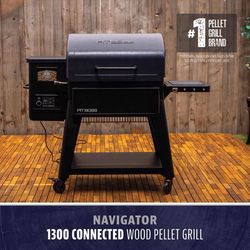 Pit Boss Navigator M Wood Pellet Bluetooth and WiFi Grill and Smoker Black