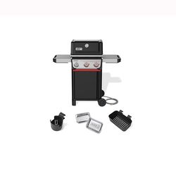 Weber Spirit E-325 NG Grill Bundle: Grill, Drip Pan, Bottle Holder, Accessory Organizer