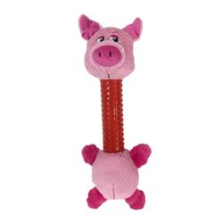 Boss Pet Pet Park Blvd For Dog Pink/Red Sillies Pig Dog Toy 1 pk