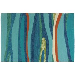 Homefires 22 in. W X 34 in. L Multi-Color Ocean Waves Polypropylene Accent Rug