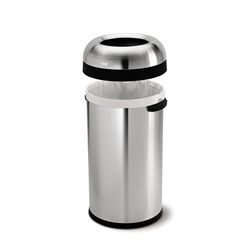 Simplehuman 60 L Silver Stainless Steel Bullet Wastebasket
