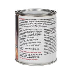 Rutland Brush On Flat Black High Heat Low VOC Paint 16 oz