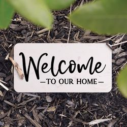 P Graham Dunn Multicolored Faux Marble 4 in. H X 8 in. L X 1 in. W Welcome to Our Home Stepping Ston