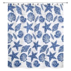 Avanti Linens Ibiza 72 in. H X 72 in. W Blue/White Sea Shells Shower Curtain Polyester