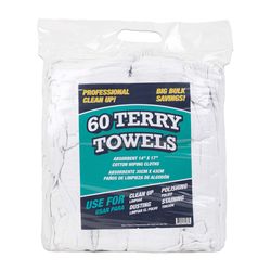 Monarch Brands Cotton Terry Towels 14 in. W X 17 in. L 60 pk