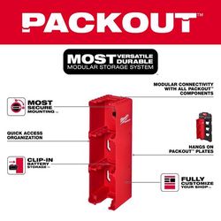 Milwaukee Packout Garage Organizer Battery Rack Black/Red
