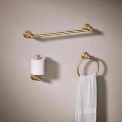 Kohler Facile Vibrant Brushed Moderne Brass Gold Bathroom Hardware Kit Metal