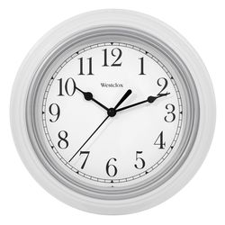 Westclox 8.5 in. L X 8.5 in. W Indoor Classic Analog Wall Clock Glass/Plastic White