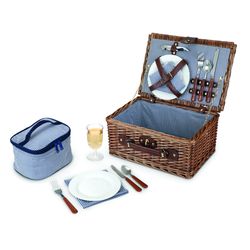 TWINE Brown Wicker Picnic Basket