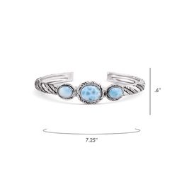 Montana Silversmiths Women's Larimar Peace & Serenity Blue/Silver Bracelet One Size Fits Most