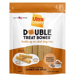Ultra Chewy Double Treat Peanut Butter Chews For Dogs 22.4 oz 8 pk