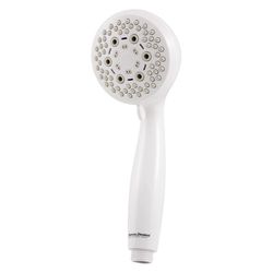 PlumbCraft White Metal 6 settings Handheld Showerhead 2 gpm