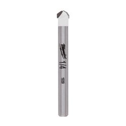 Milwaukee 1/4 in. Carbide Tipped Tile and Stone Drill Bit 3-Flat Shank 1 each