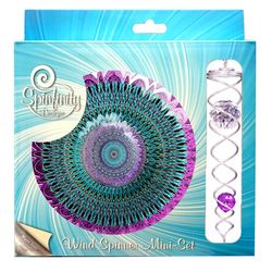 Spinfinity Designs Multi-color Stainless Steel 6.5 in. Mandala Galactic Mini Set Outdoor Spinner