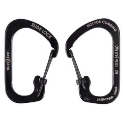 Nite Ize SlideLock Stainless Steel Black Locking Carabiner Keychain