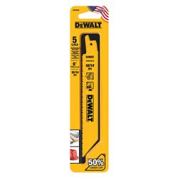 DEWALT 6 in. Bi-Metal Reciprocating Saw Blade 10/14 TPI 5 pk