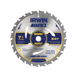 Irwin Marathon 7-1/4 in. D X 5/8 in. Carbide Circular Saw Blade 24 teeth 1 pk