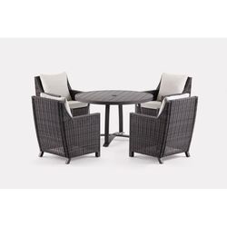 Living Accents Fullerton 5 pc Brown Aluminum Wicker Dining Set Tan