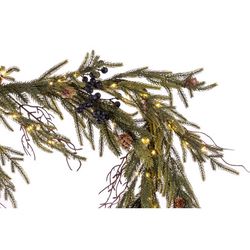 Celebrations 6 ft. L LED Warm White Rustic Norfolk With Berries and Pinecones Garland