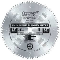Freud 12 in. D X 1 in. Fine Finish TiCo Hi-Density Carbide Circular Saw Blade 72 teeth 1 pk