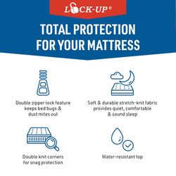 JT Eaton Lock-Up Queen White Stretch-Knit Polyester Mattress Encasement Cover