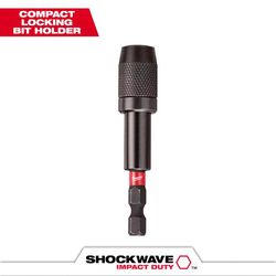 Milwaukee Shockwave 2.88 in. Alloy Steel Impact Magnetic Locking Bit Holder 1/4 in. Hex Shank 1 pc