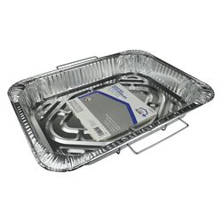 Home Plus Durable Foil 11-7/8 W X 16-5/8 L Roaster with Handles Silver 1 pc