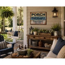 Desperate Enterprises 16 in. H X 12.5 in. L Tin Porch Therapy Sign