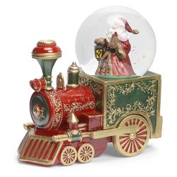 Roman Red Snow Globe Train Centerpiece