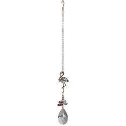 Woodstock Chimes Multi-color Crystal 4.5 in. Pink Flamingo Wind Chime