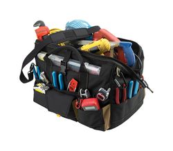 CLC Work Gear 37 pocket Polyester Tote Bag with Plastic Tray Black/Tan 1 pc