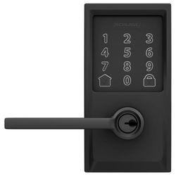 Schlage Encode Matte Black Metal Wi-Fi Deadbolt with Latitude Lever