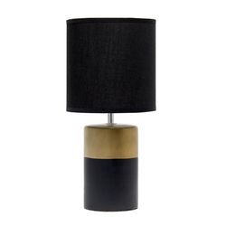 Simple Designs 13.5 in. Black/Gold Table Lamp