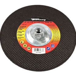 Forney 9 in. D X 5/8 in. in. X 1/4 in. thick Metal Grinding Wheel 1 pc
