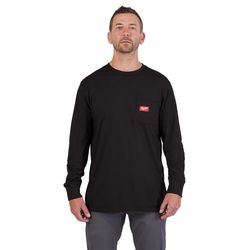 Milwaukee Gridiron XXL Long Sleeve Men's Round Neck Black Tee Shirt