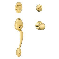 Schlage Plymouth Bright Brass Handleset