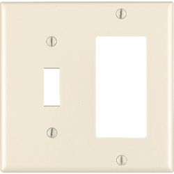Leviton Decora Almond 2 gang Thermoset Plastic Decorator/Toggle Wall Plate 1 pk