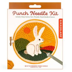 Kikkerland Hare Punch Needle Kit ABS/Cotton/Iron/Steel/Bamboo/Acrylic Yarn 1 pk