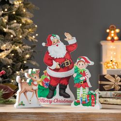 Glitzhome Christmas Santa/ELF/Reindeer Table Decor