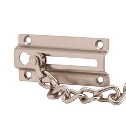 Ives 1-7/16 in. H X 3-3/8 in. L Satin Nickel Brass Chain Door Guard