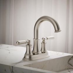 Kohler Facile Vibrant Brushed Nickel Traditional Centerset Bathroom Sink Faucet 4 in.