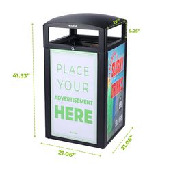 Alpine Industries 41.33 in. H X 21.06 in. W X 21.06 in. L Commercial Waste Receptacle 40 gal Gray