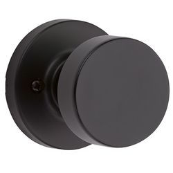 Kwikset Signature Series Pismo Knob x Round Rose Iron Black Dummy Knob