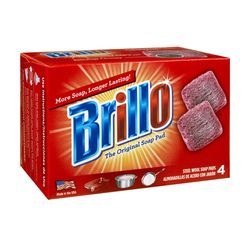 Brillo Heavy Duty Steel Wool Pads For Multi-Purpose 4.5 in. L 4 pc