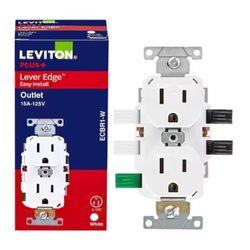 Leviton Lever Edge 15 amps 125 V White Outlet 1 pk