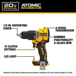 DEWALT 20V MAX ATOMIC Cordless Brushless 2 Tool Combo Kit